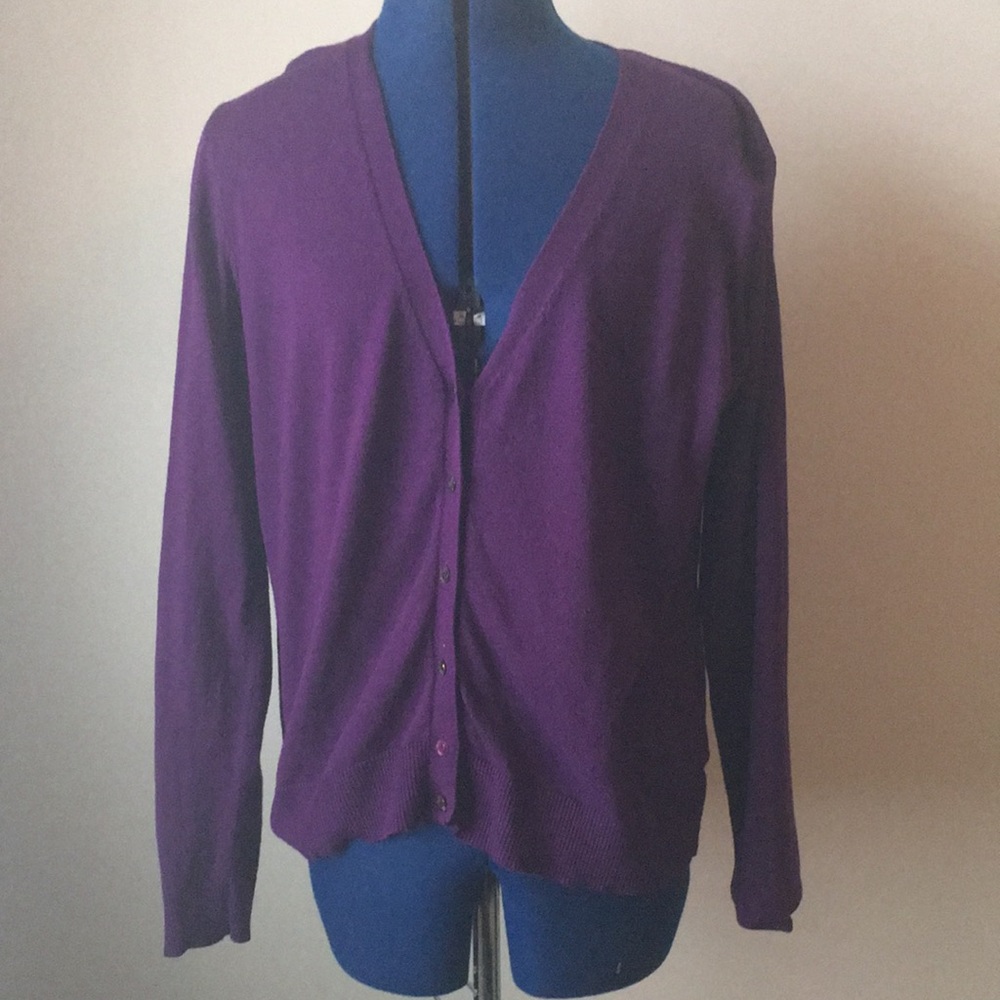 Dark purple with sparkle buttons. New York and company. Size XL.